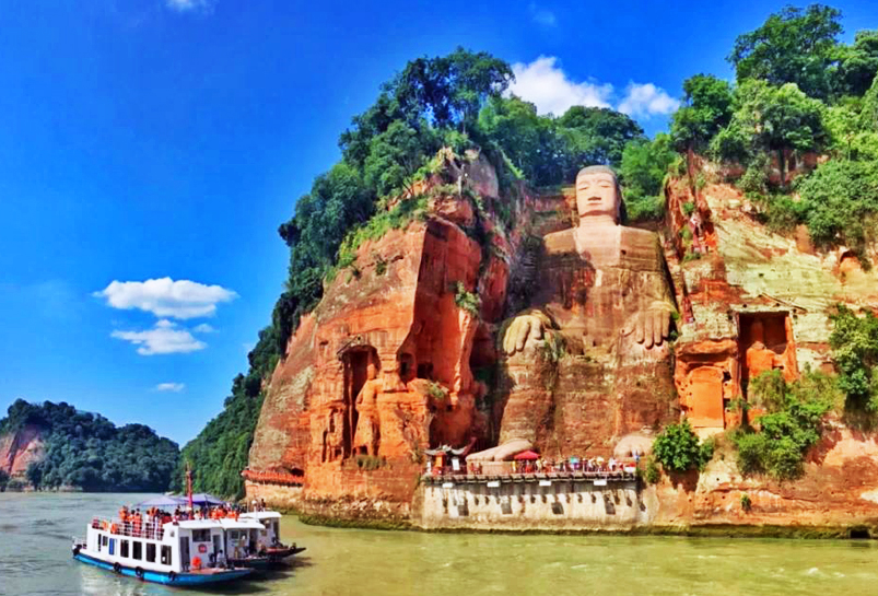 Visit the impressive Leshan Giant Buddha