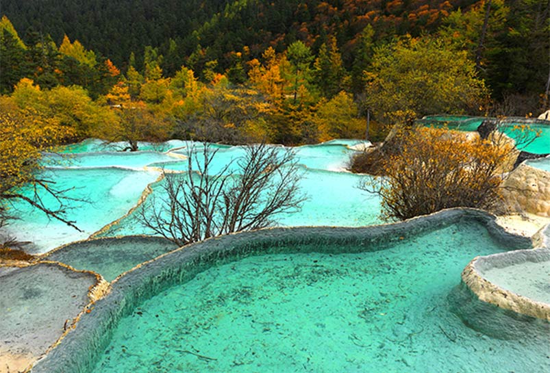 Yingcai Ponds in Huanglong