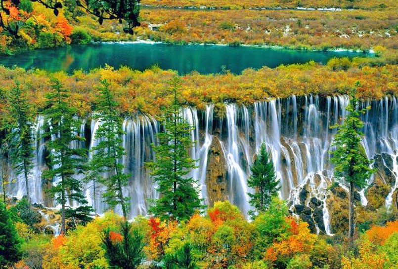 Jiuzhaigou Nuorilang Waterfalls