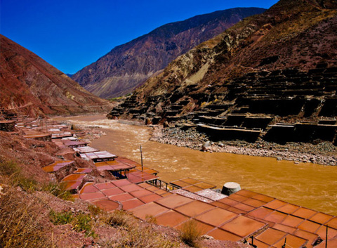 salt pans at lancang riverside