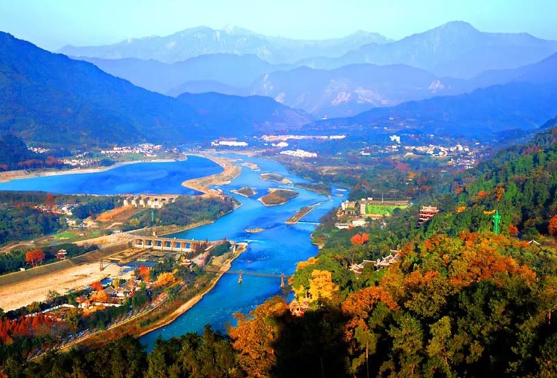 Bird's View of Dujiangyan Irrigation System