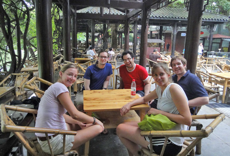Have a cup of tea in a traditional tea house of Renmin Park
