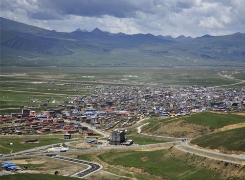 Panorama View of Litang - the Highest Town