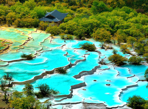 Five-color Ponds in Huanglong National Park