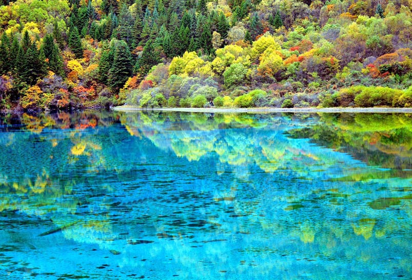 The Colorful Water of Jiuzhai Valley
