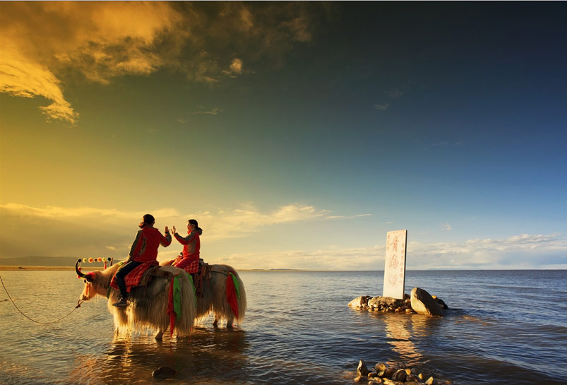 The Sunset of Qinghai Lake