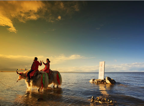 The Sunset of Qinghai Lake