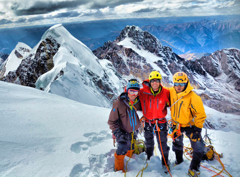 On the summit of Mt. Siguniangshan Erfeng