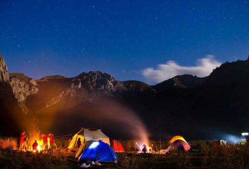Camping under the stars