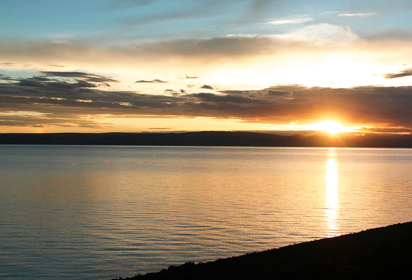 The Sunrise over Holy Namtso Lake