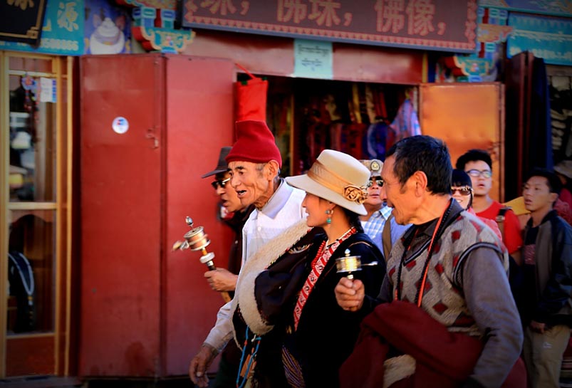 Pilgrims in Barkhor Street