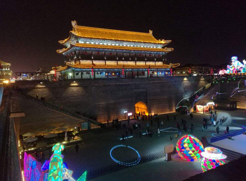 Ancient City Walls at Night
