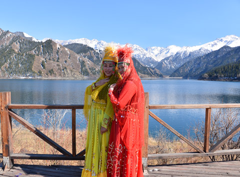 Uyghur Women at the Heavenly Lake