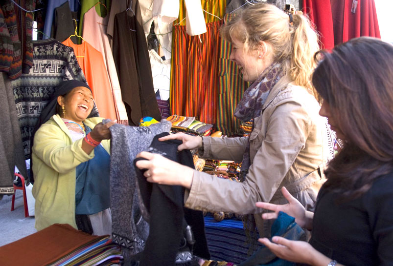 Bargain with the Shop Keeper at Sunday Market