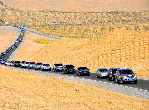 Drive to Taklamakan Desert Camp Base