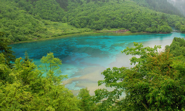 Crystal lake in Jiuzhaigou