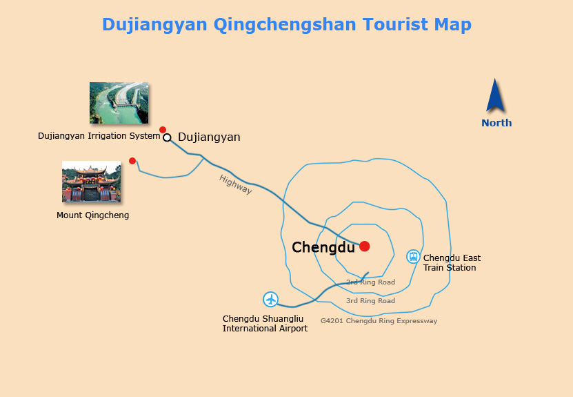 Dujiangyan Qingchengshan Tourist Map