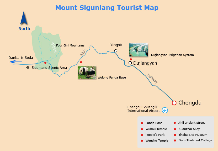 Mount Siguniang Tourist Map