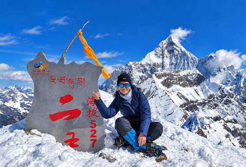 Atop Mount Siguniang's Second Peak (5,276 m)