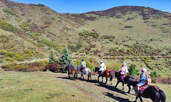 Beginner-friendly horse trek near Songpan Ancient Town