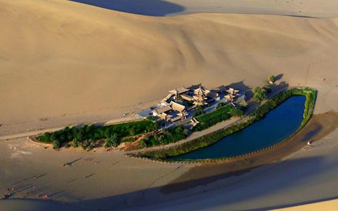 Crescent Moon Spring of Silk Road in China