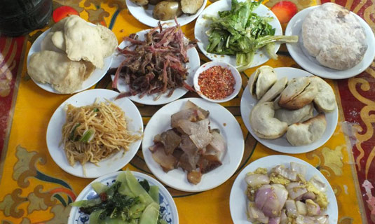The main Meal of Jiaju Tibetan Village