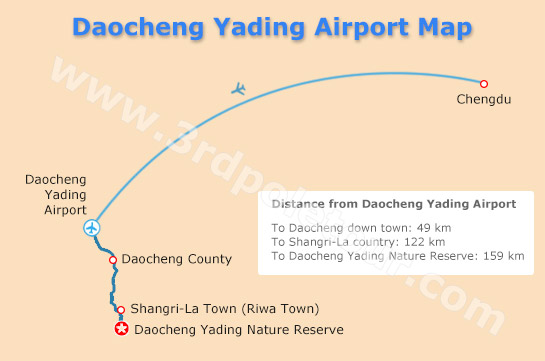 Daocheng Yading Airport Map