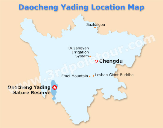 Daocheng Yading Location Map