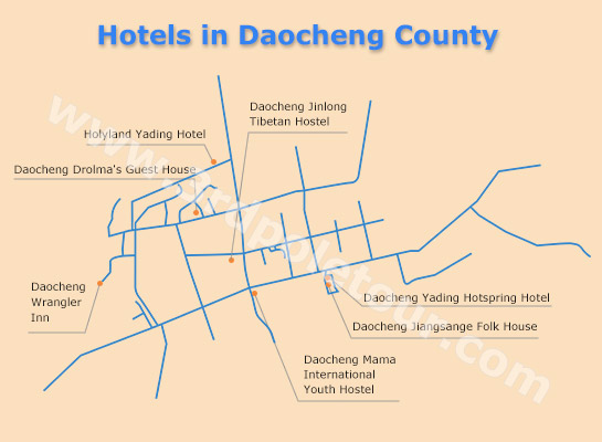Hotel Map of Daocheng County