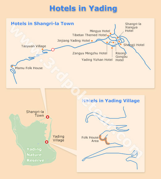 Hotel Map of Yading Nature Reserve