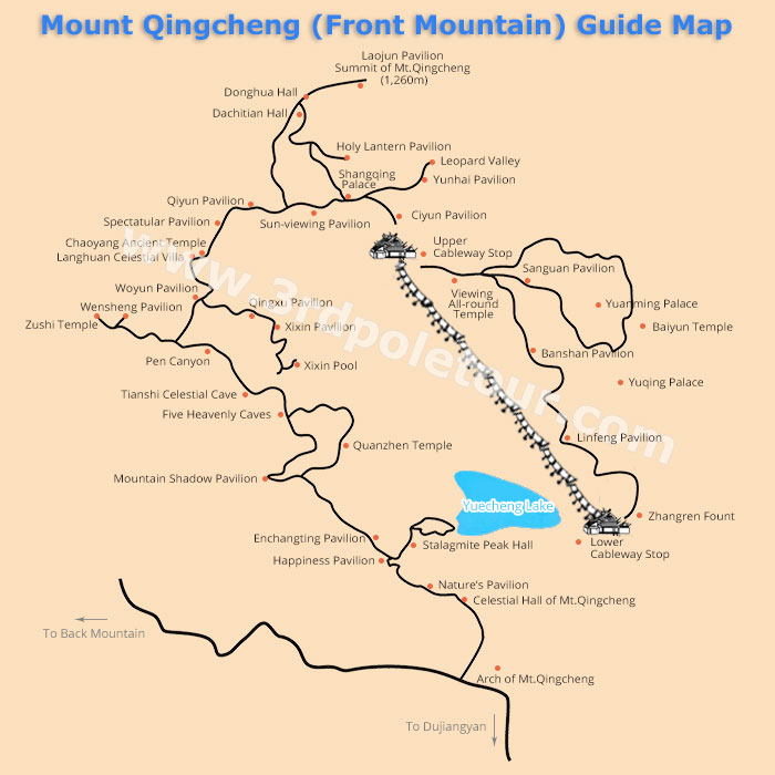 Qingchengshan Front Mountain Travel Map