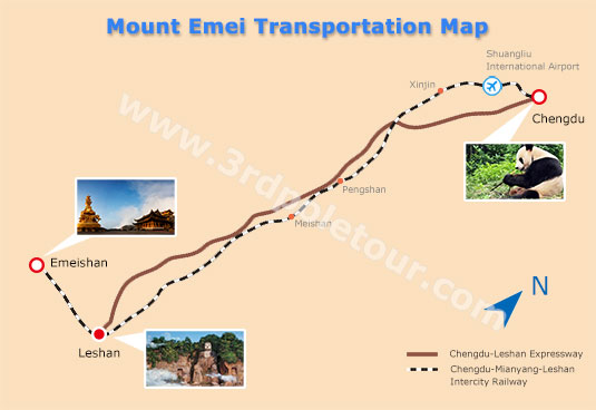 Mount Emei Transportation Map