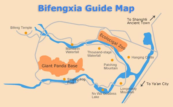 Bifengxia Guide Map