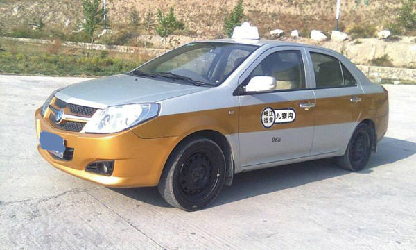 A Rental/Booked Car in Jiuzhaigou