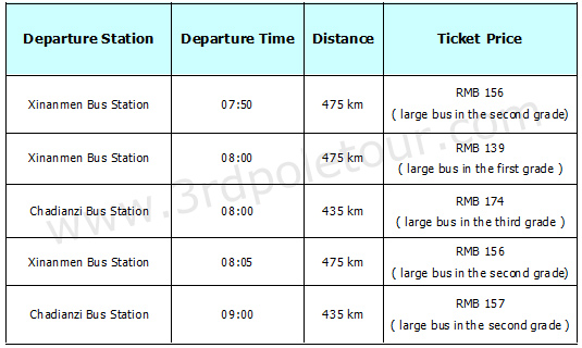 Chengdu Jiuzhaigou Bus Schedule