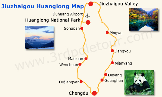 Jiuzhaigou Huanglong Map