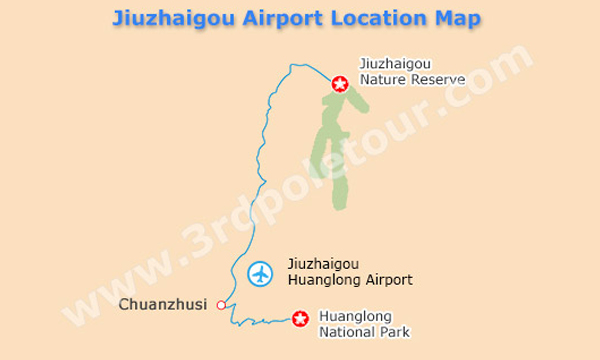 Jiuzhaigou Airport Location Map