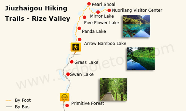 Jiuzhaigou Hiking Trails at Rize Valley