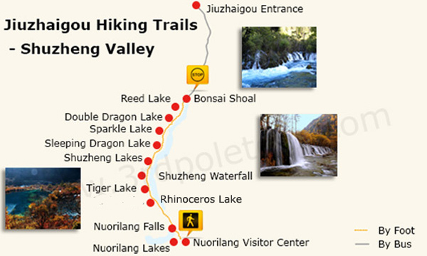Jiuzhaigou Hiking Trails at Shuzheng Valley