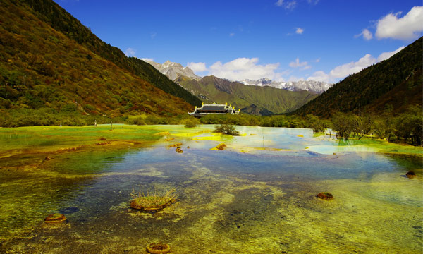 Multicolored Ponds in Huanglong National Park
