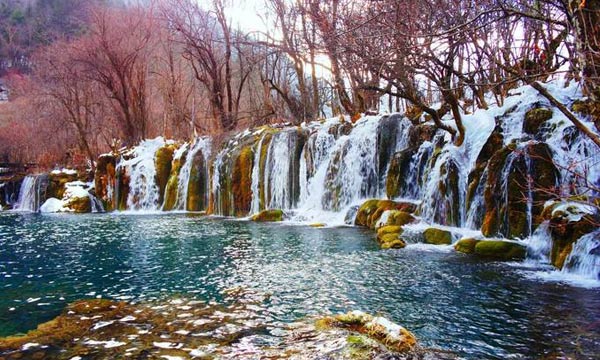 Multi level waterfalls in Jiuzhaigou