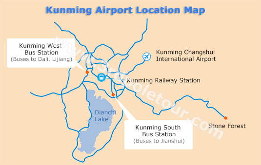 Kunming Changshui Airport Location Map