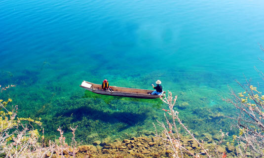 Boat on the Lugu Lake