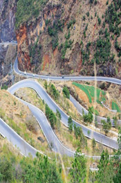 The Winding Highroad in the part from Ligjiang to Lugu Lake