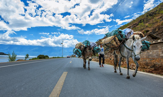 The Road around the Lugu Lake