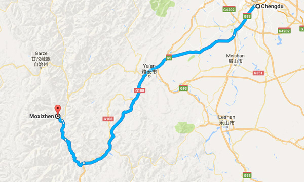 Chengdu to Moxi