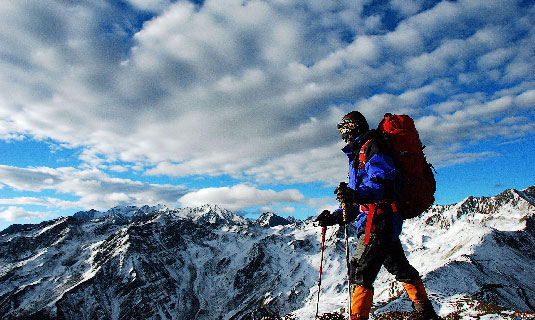 Trekking Man in Mount Gongga