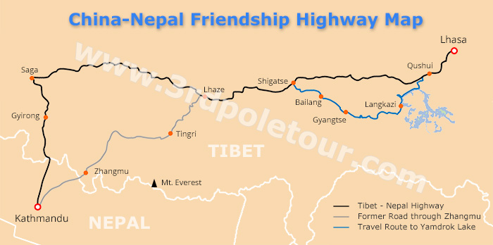 China Nepal Highway Map