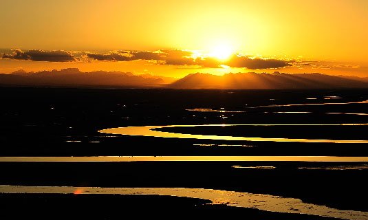 First Bend of Yellow River at Sunset