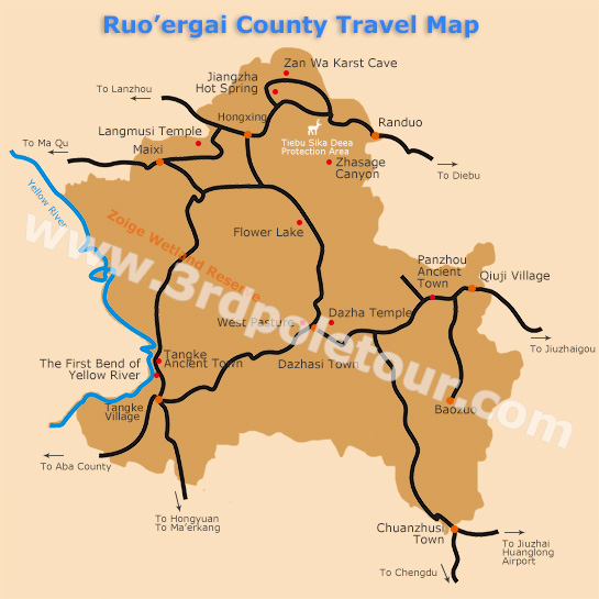 Ruoergai Travel Map